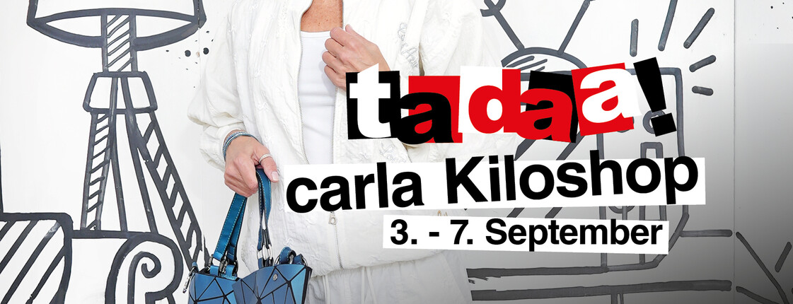 Der carla Kiloshop auf der Dornbirner Herbstmesse 2025. Mode zum Kilopreis, Vintage-Styles, Trachten und Dirndl und vieles mehr. 
