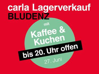 Der beliebte Lagerverkauf in Bludenz findet wieder am Freitag 27.6. statt. Diesmal gibt es Kaffee und Kuchen für alle Besucher die eine Pause machen wollen. Das gesamte Geschäft bleibt bis 20.00 Uhr geöffnet.